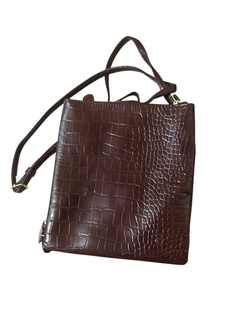 Giani Bernini Triple-Zip Pebble Leather Dasher Crossbody Women's Wine - Picture 4 of 7